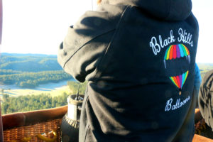 View from a Black Hills Balloons jacket over Custer, South Dakota